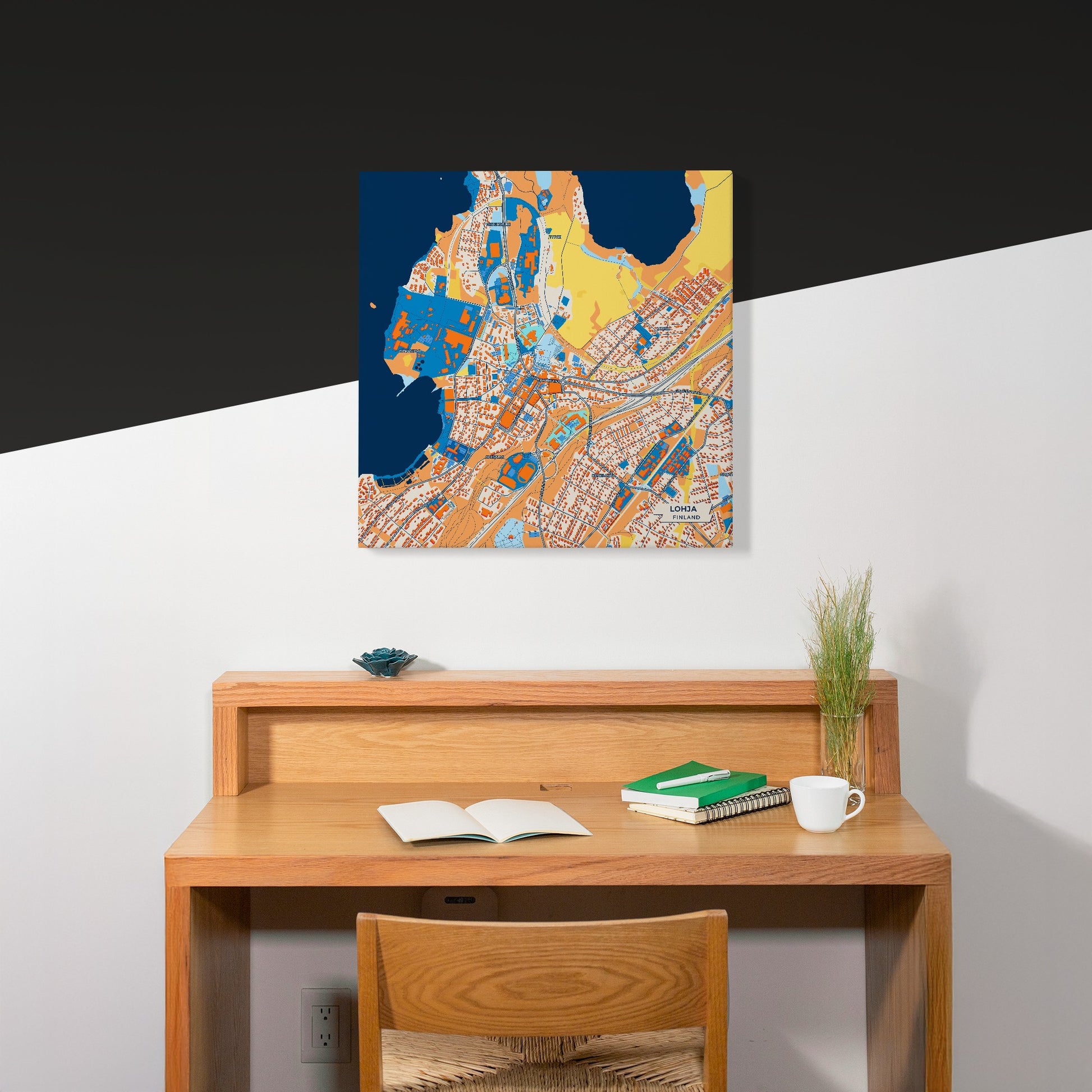 Lohja Finland Colorful City Map Canvas Print Scene