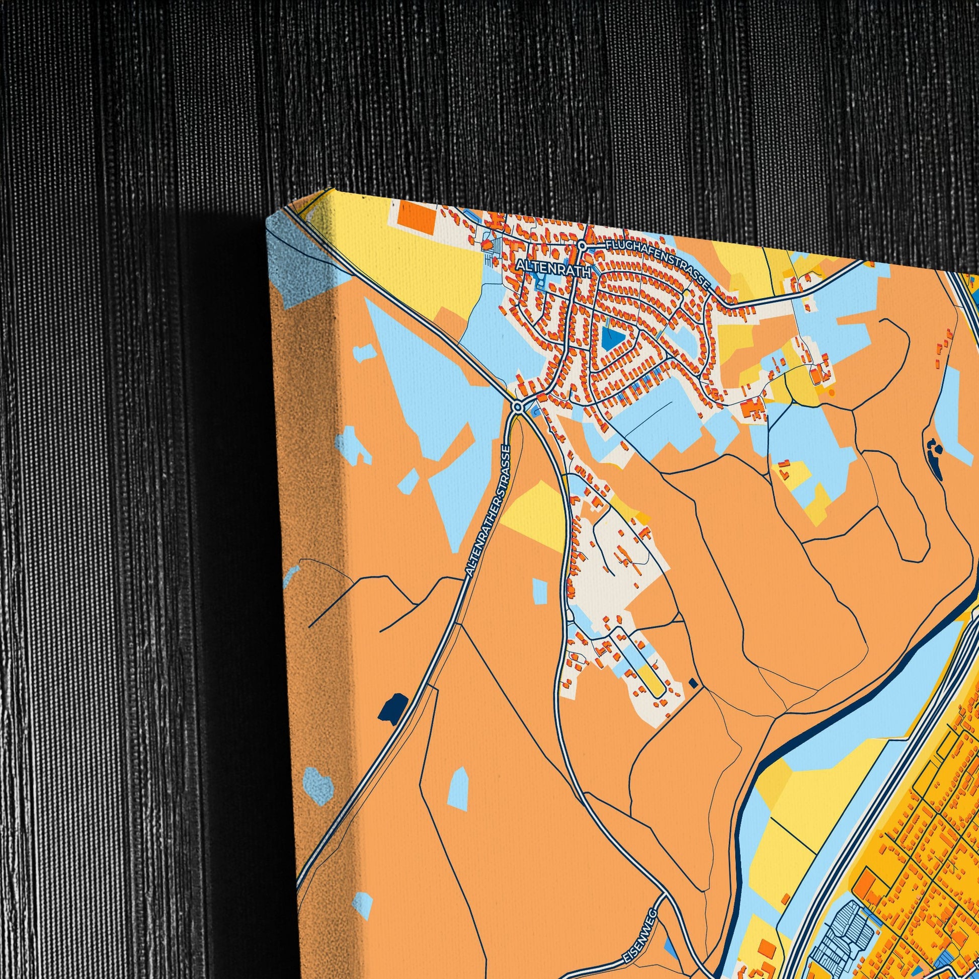 Lohmar Germany Colorful City Map Canvas Print Detail
