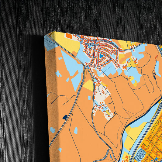 Lohmar Germany Colorful City Map Canvas Print Detail