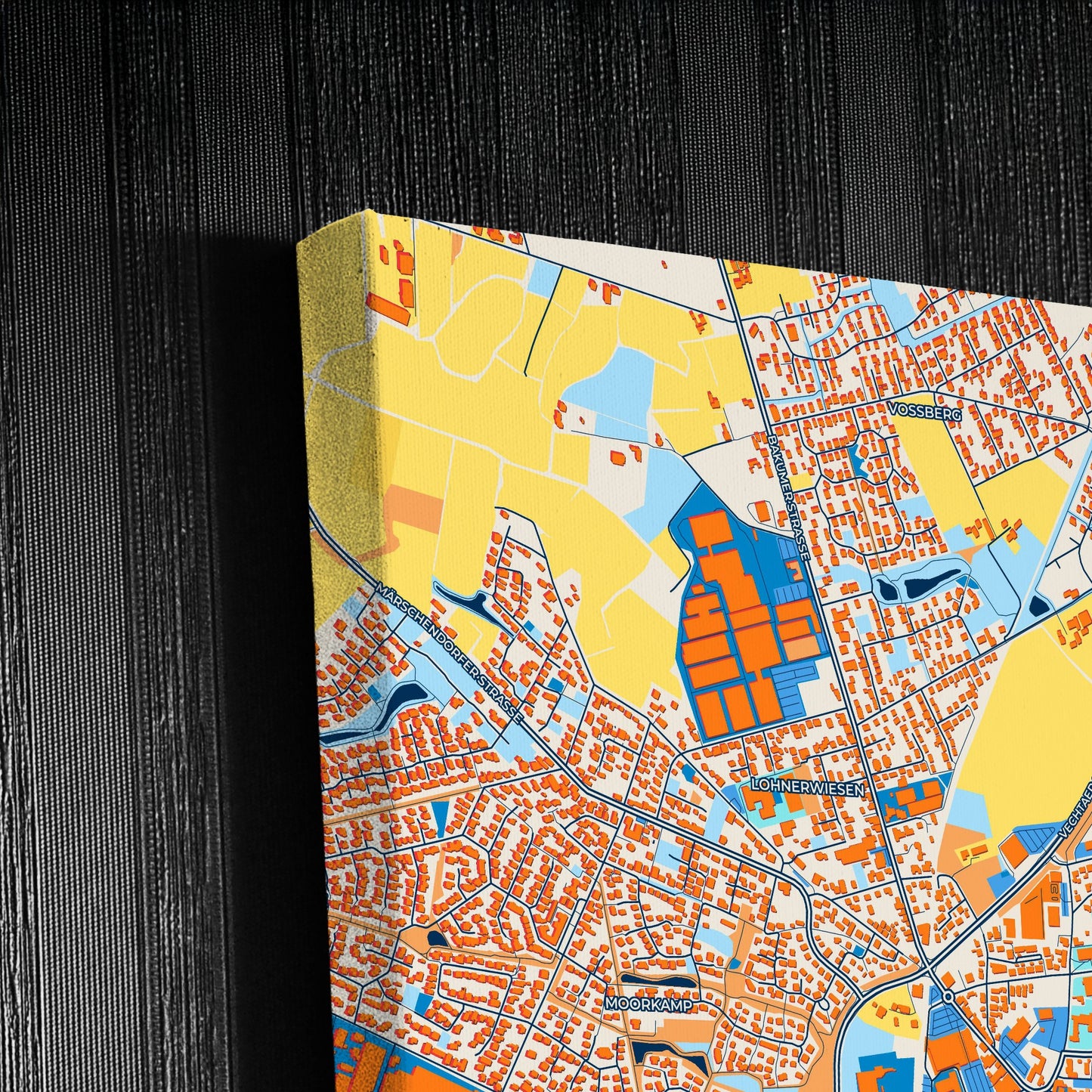 Löhne Germany Colorful City Map Canvas Print Detail