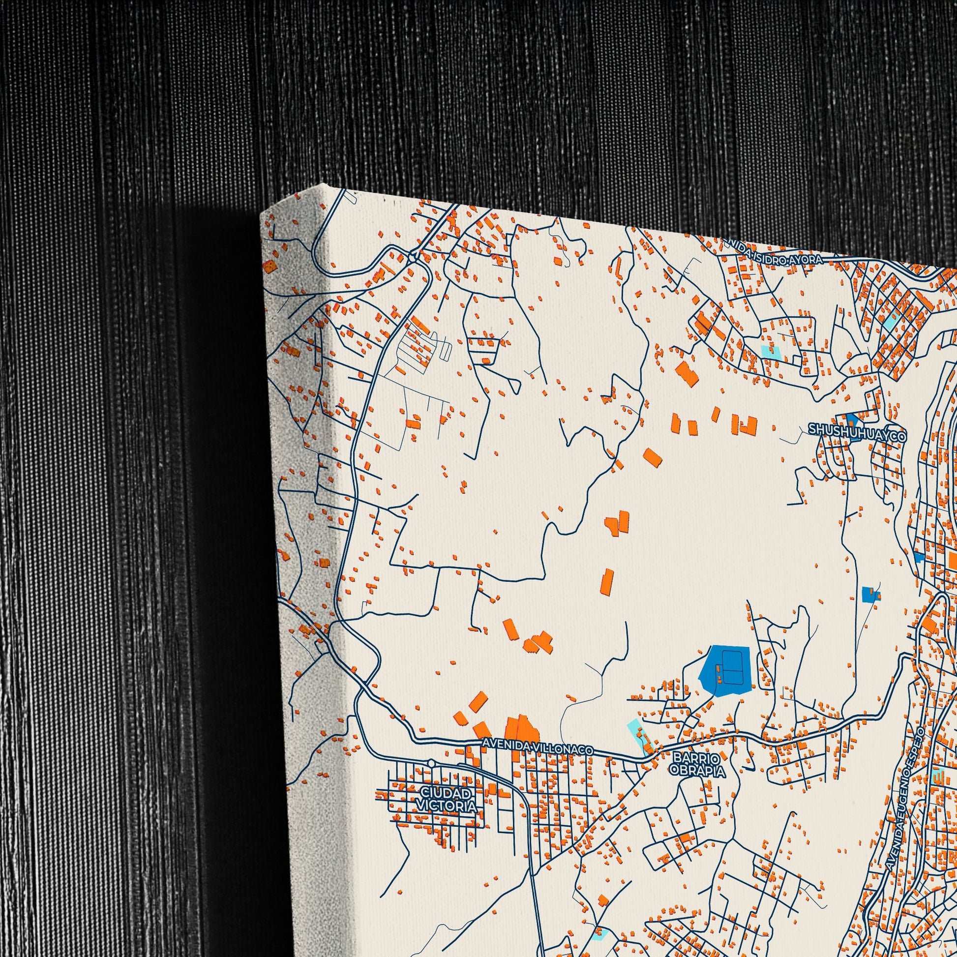 Loja Ecuador Colorful City Map Canvas Print Detail