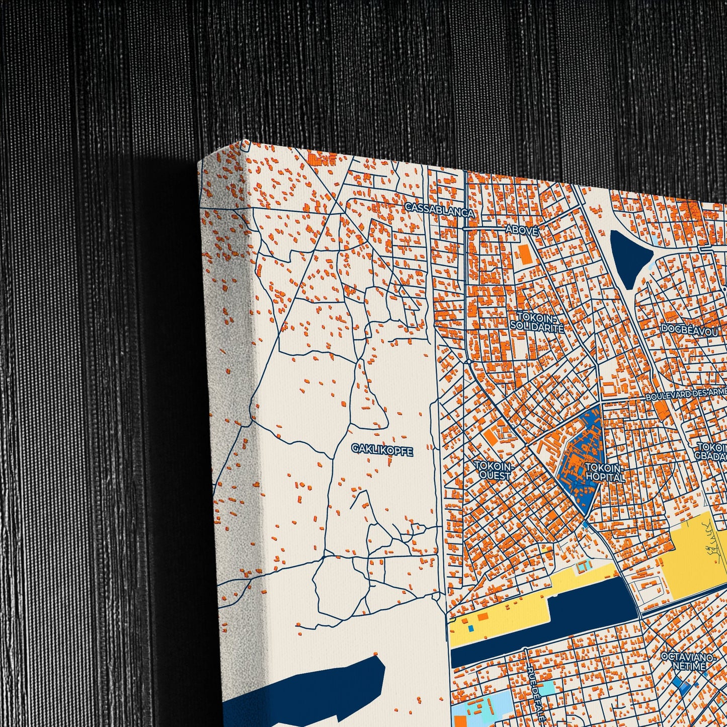 Lome Togo Colorful City Map Canvas Print Detail