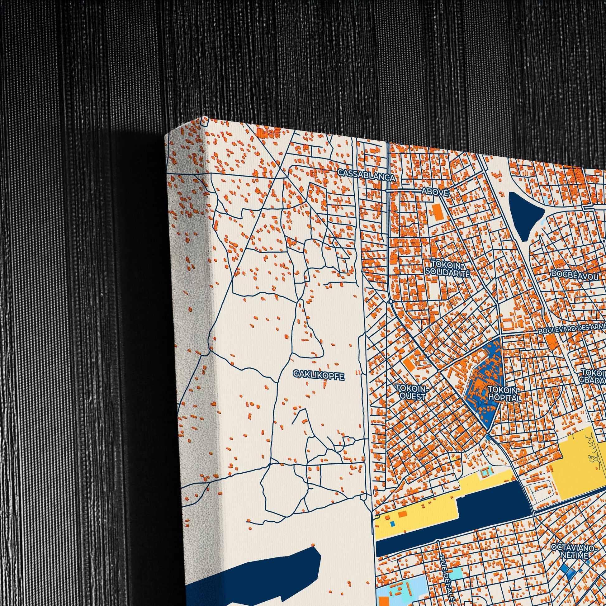 Lome Togo Colorful City Map Canvas Print Detail