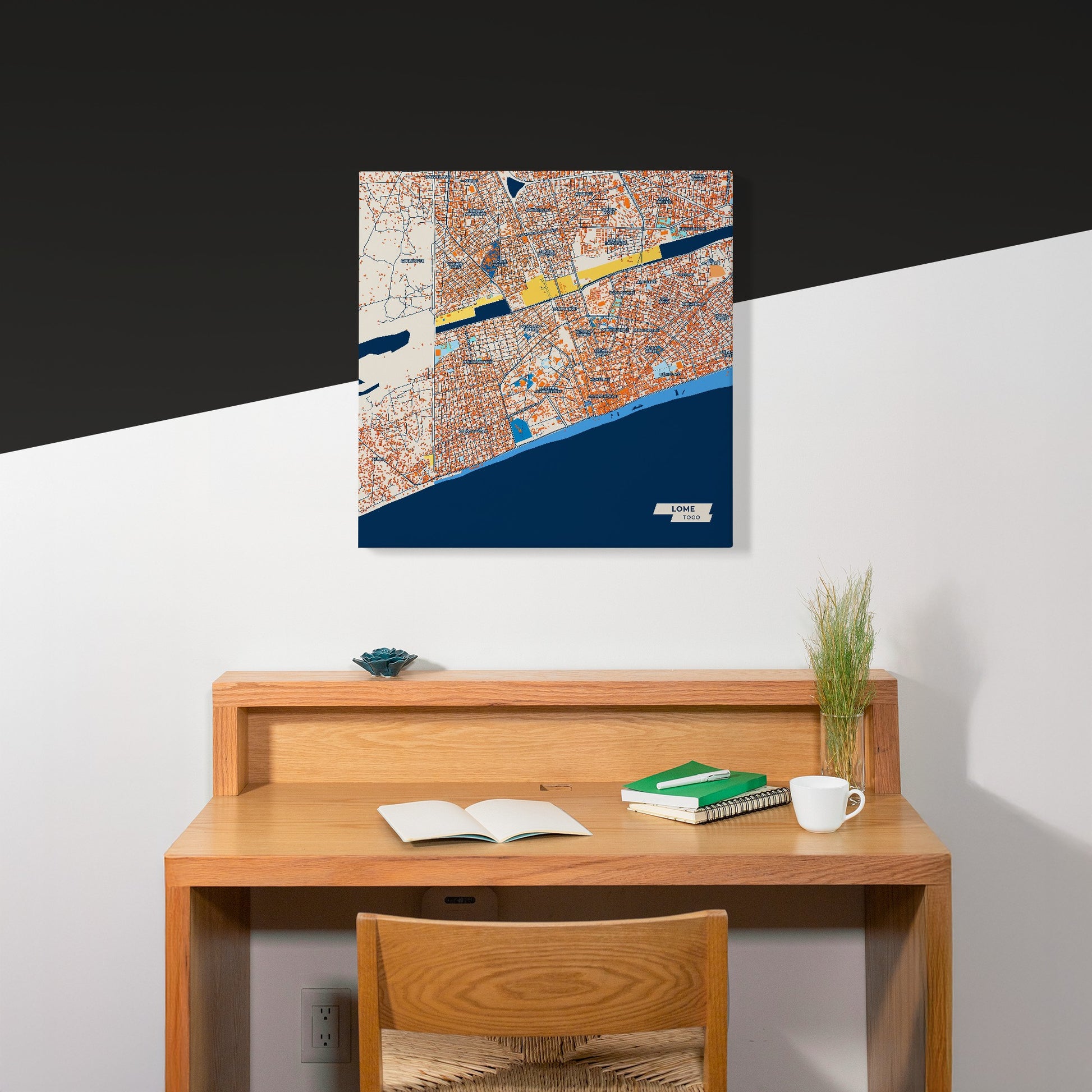Lome Togo Colorful City Map Canvas Print Scene