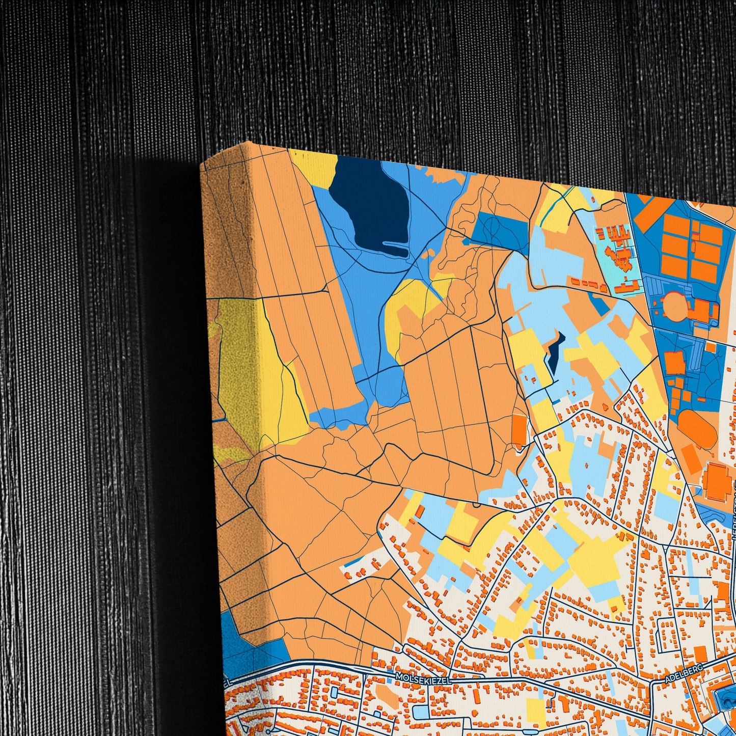 Lommel Belgium Colorful City Map Canvas Print Detail