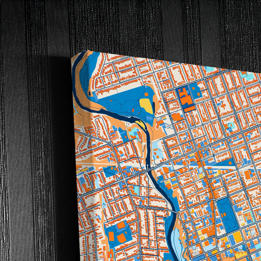 London Canada Colorful City Map Canvas Print Detail