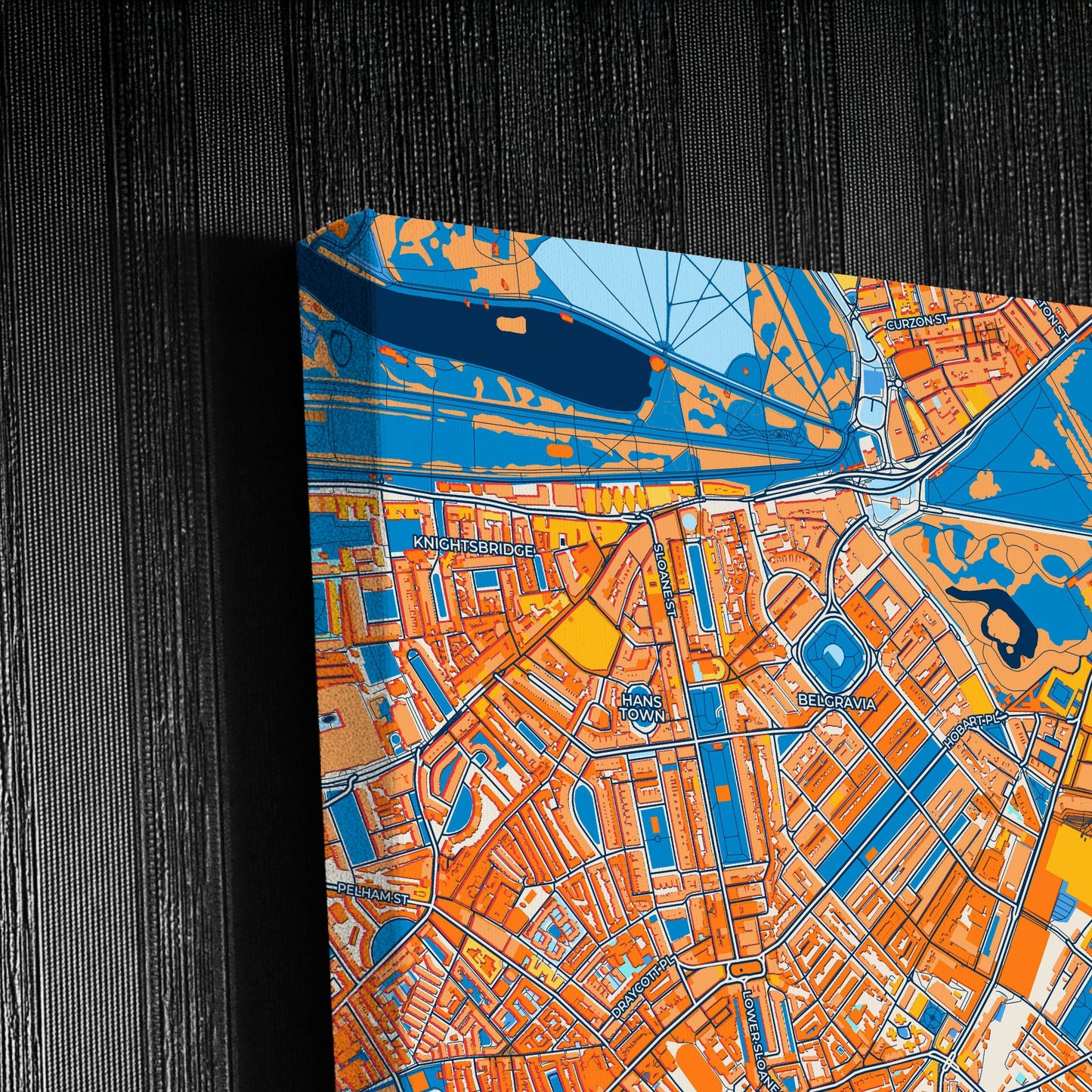 London England Colorful City Map Canvas Print Detail
