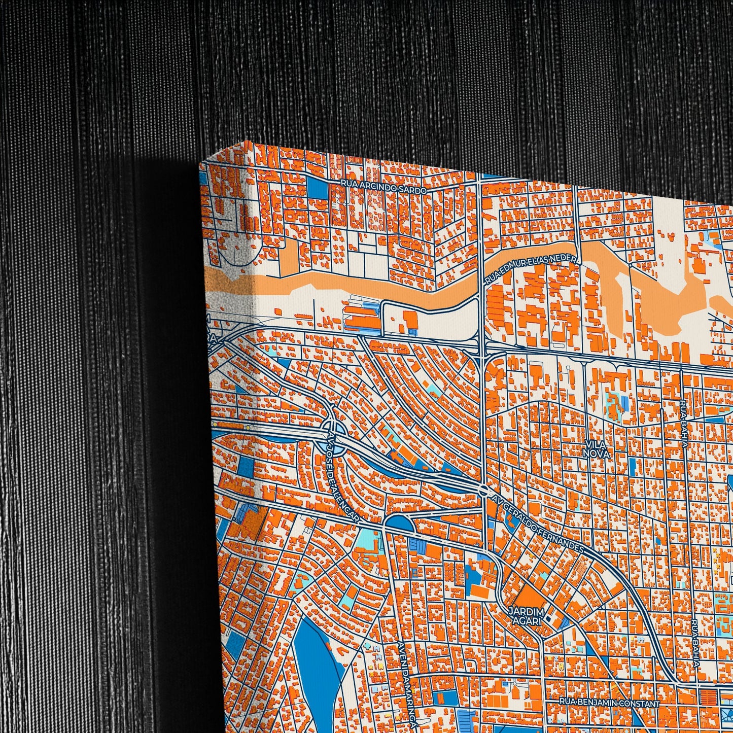 Londrina Brazil Colorful City Map Canvas Print Detail