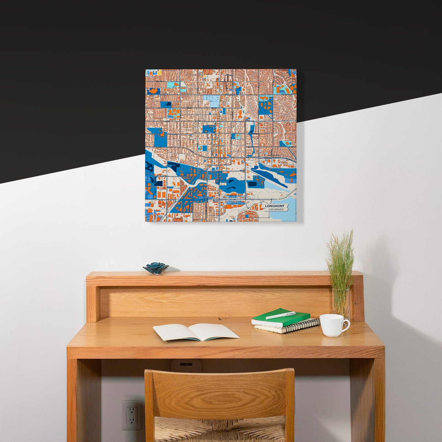 Longmont Colorado Colorful City Map Canvas Print Scene