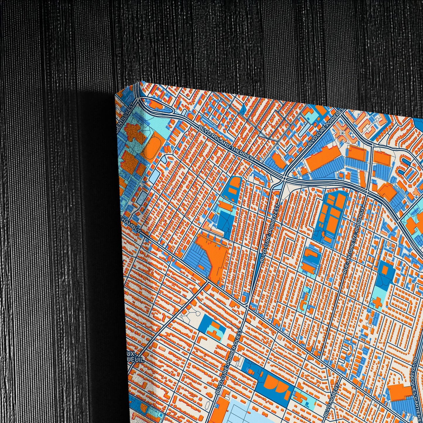 Longueuil Canada Colorful City Map Canvas Print Detail