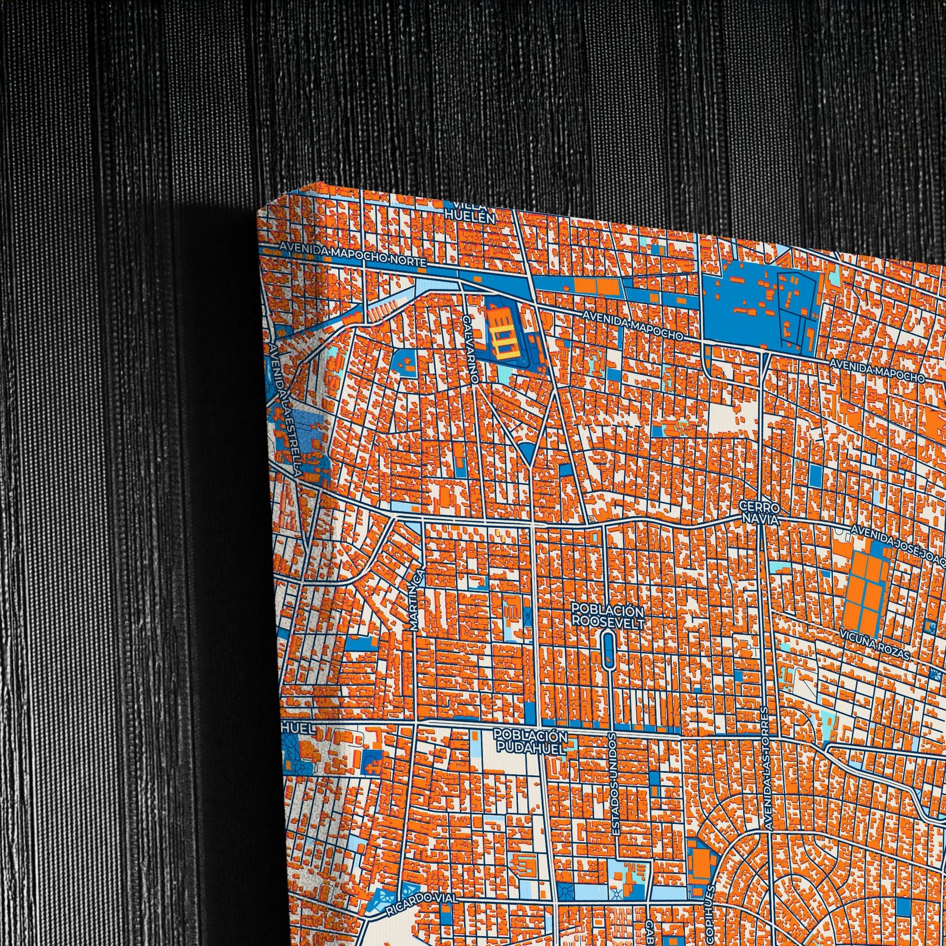 Lo Prado Chile Colorful City Map Canvas Print Detail