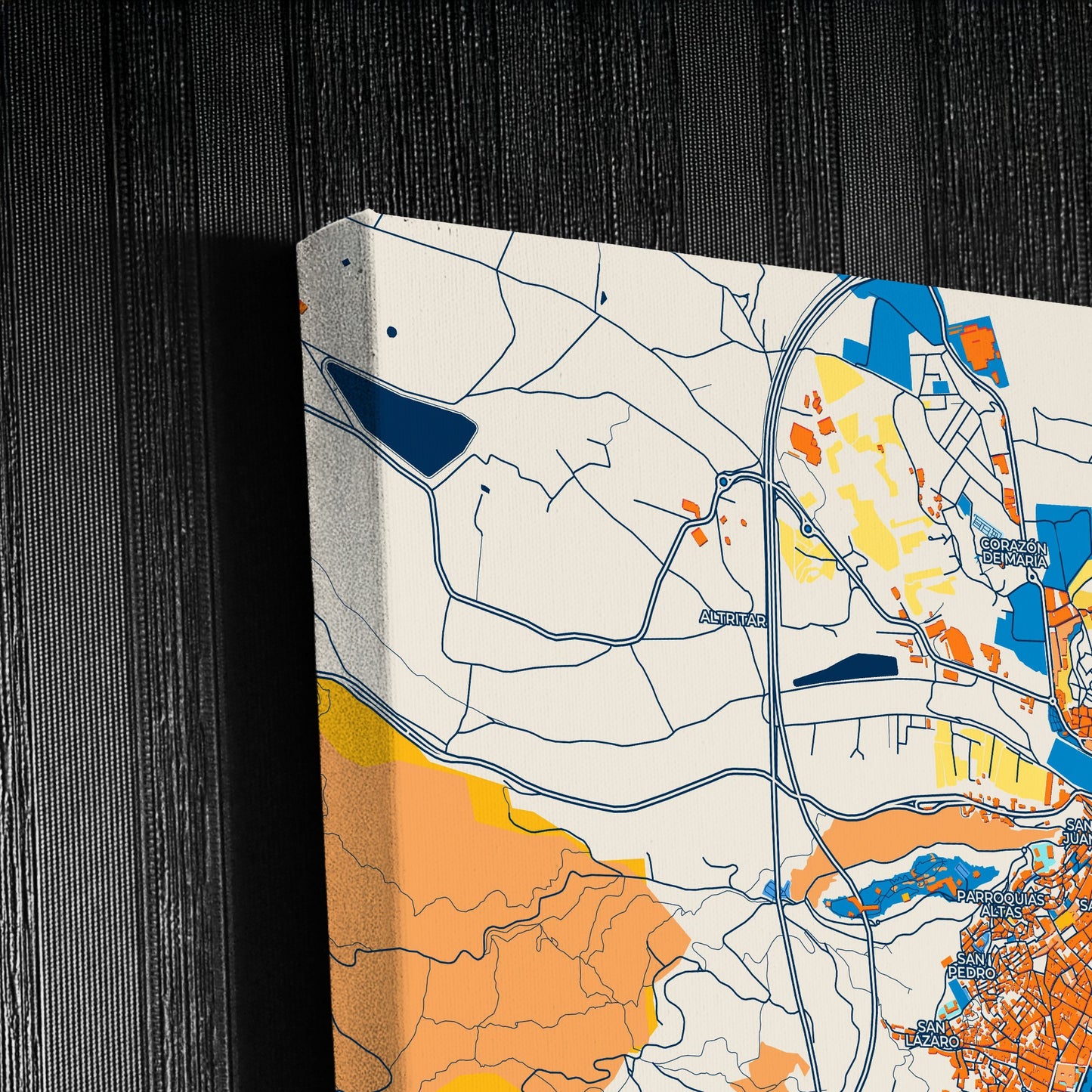 Lorca Spain Colorful City Map Canvas Print Detail