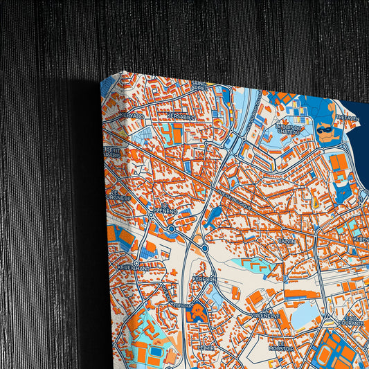 Lorient France Colorful City Map Canvas Print Detail