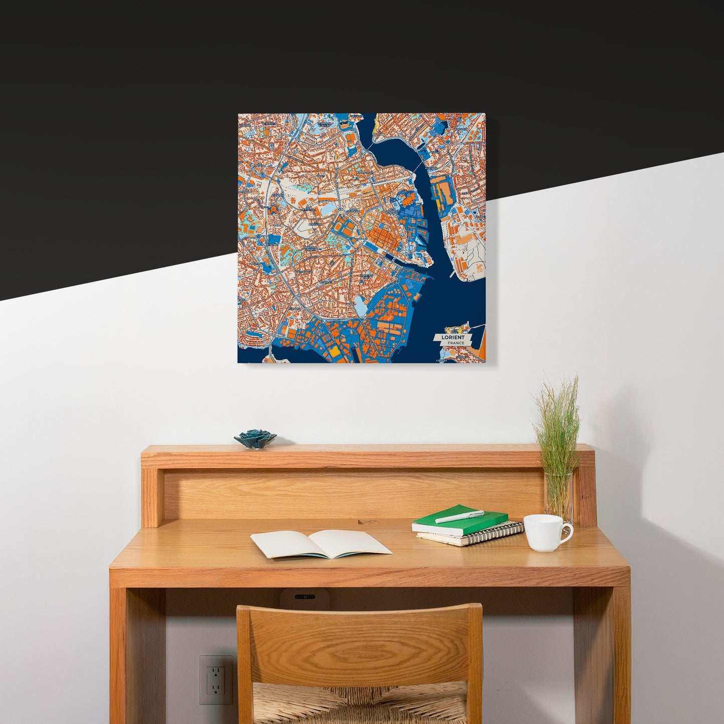 Lorient France Colorful City Map Canvas Print Scene