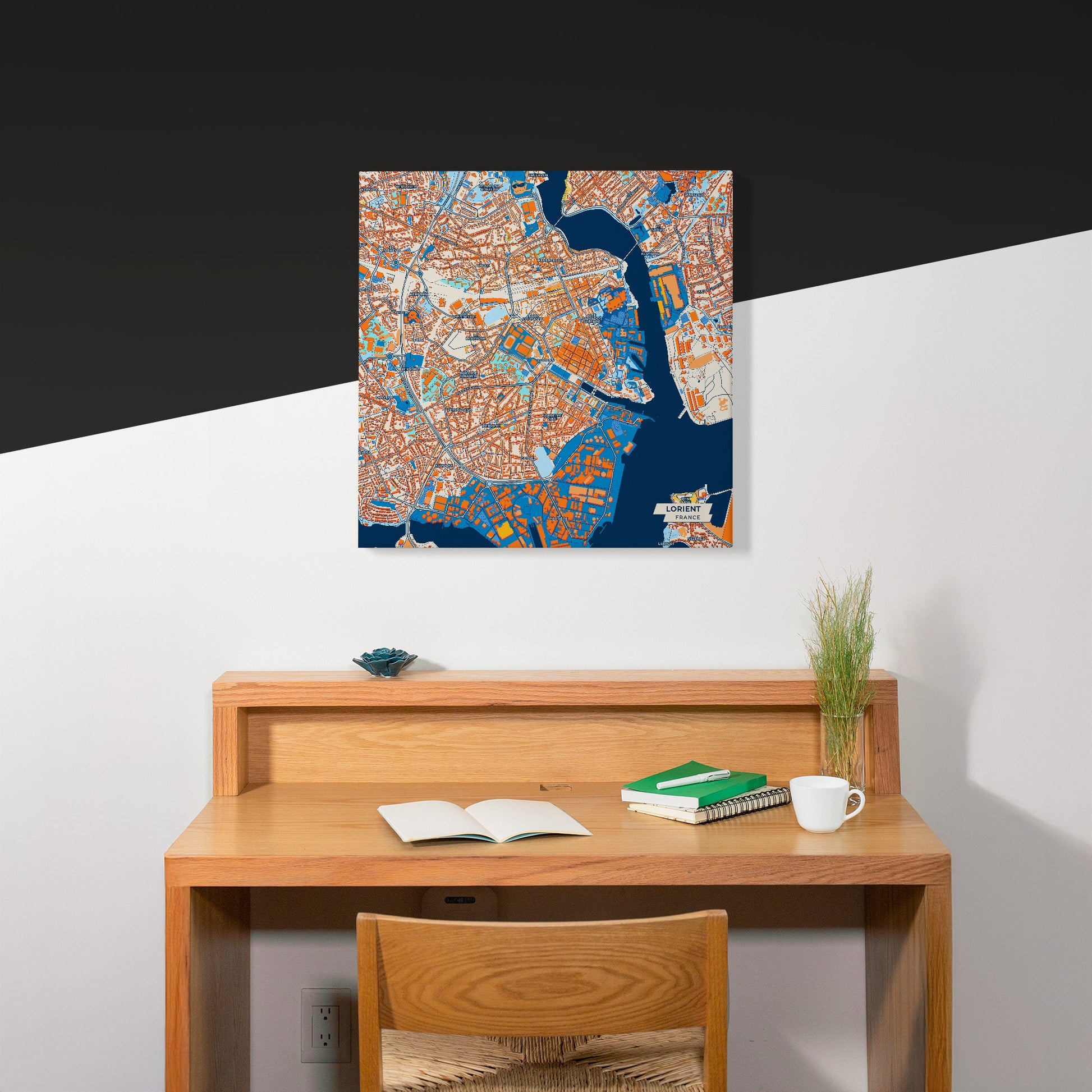 Lorient France Colorful City Map Canvas Print Scene