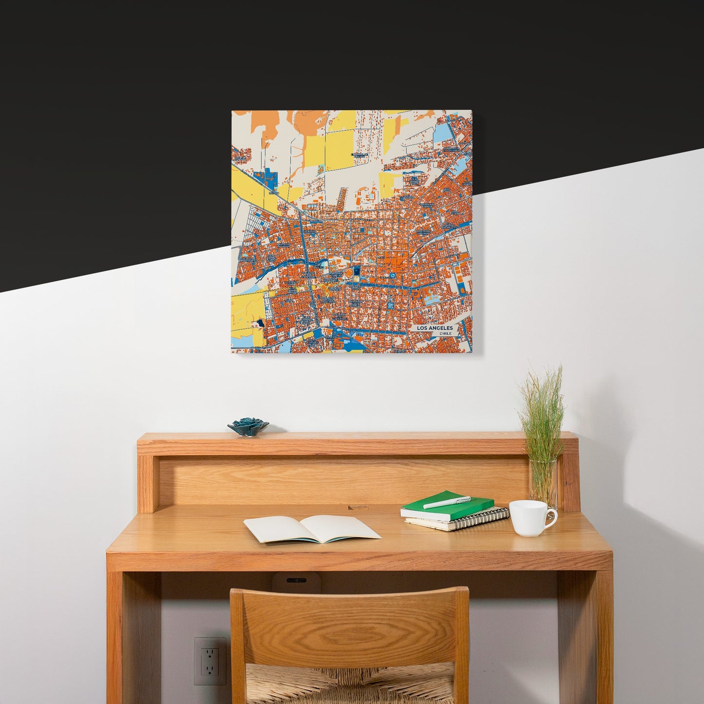 Los Angeles Chile Colorful City Map Canvas Print Scene