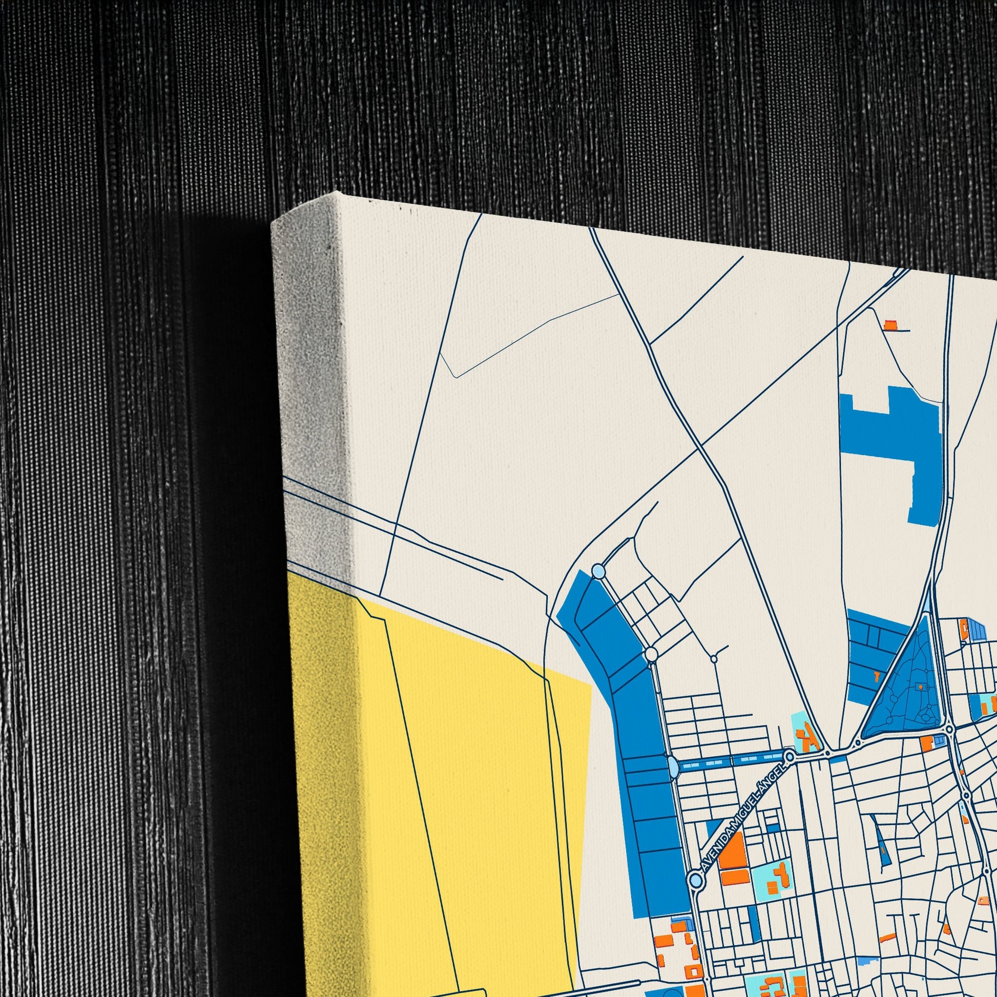 Los Palacios Y Villafranca Spain Colorful City Map Canvas Print Detail