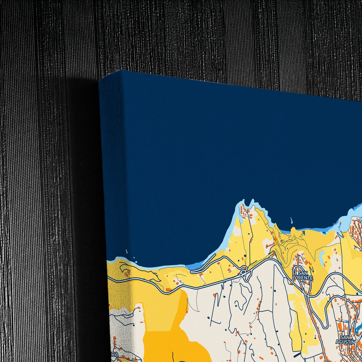 Los Realejos Spain Colorful City Map Canvas Print Detail