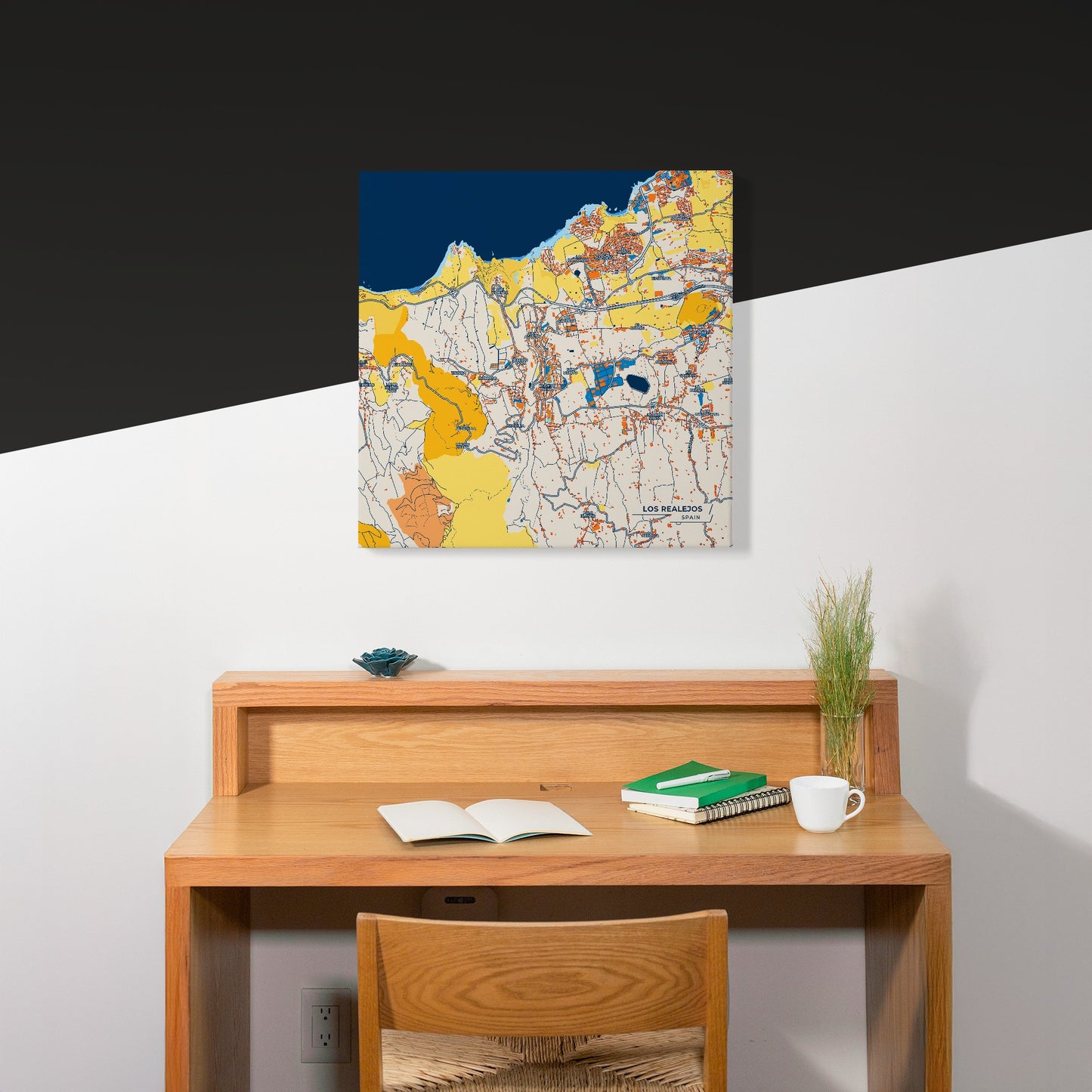 Los Realejos Spain Colorful City Map Canvas Print Scene