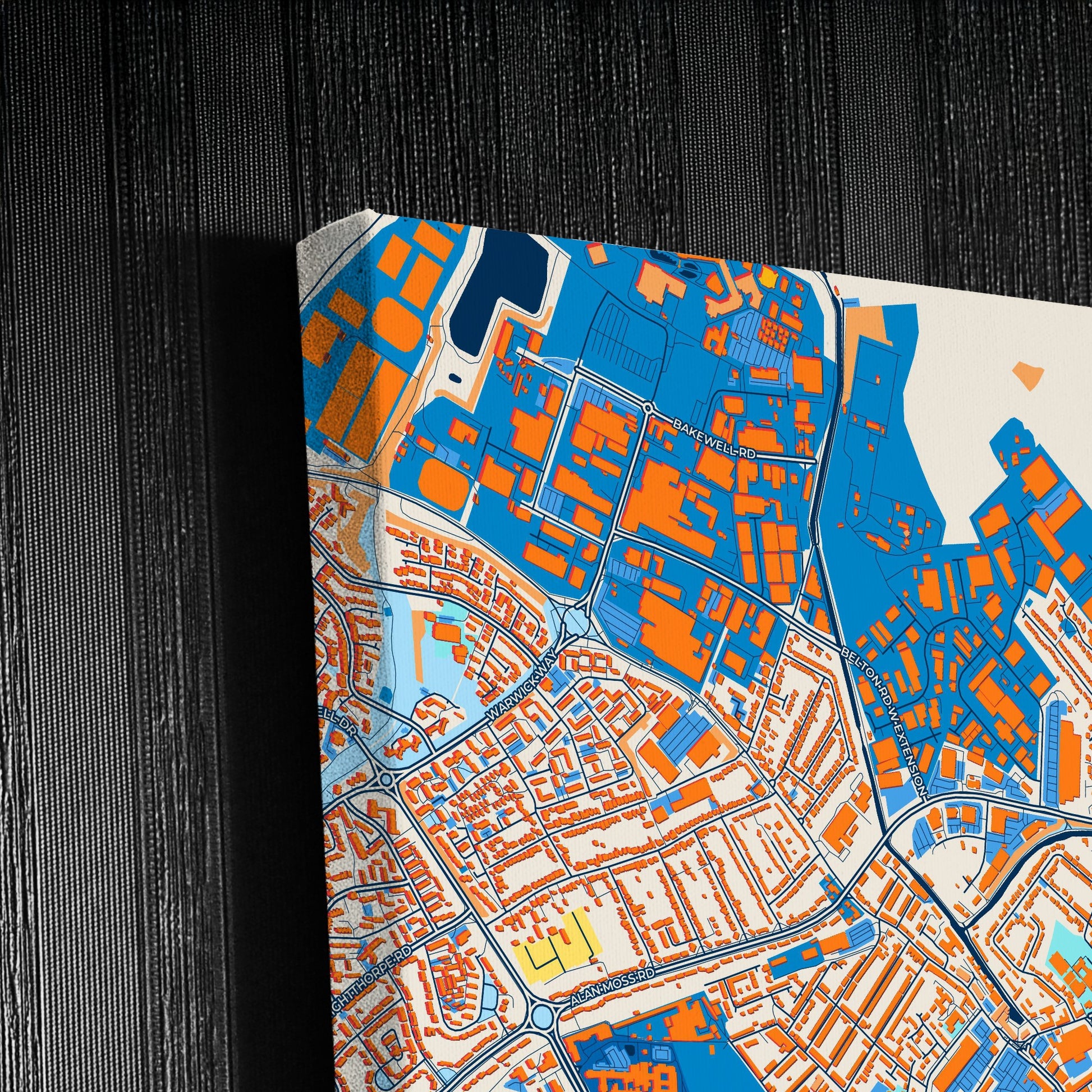Loughborough England Colorful City Map Canvas Print Detail