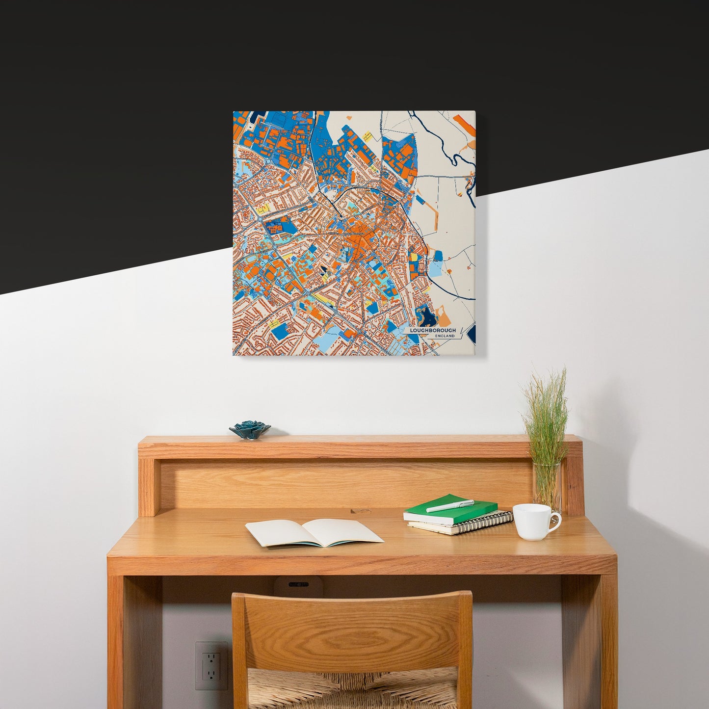 Loughborough England Colorful City Map Canvas Print Scene