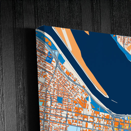 Louisville Kentucky Colorful City Map Canvas Print Detail
