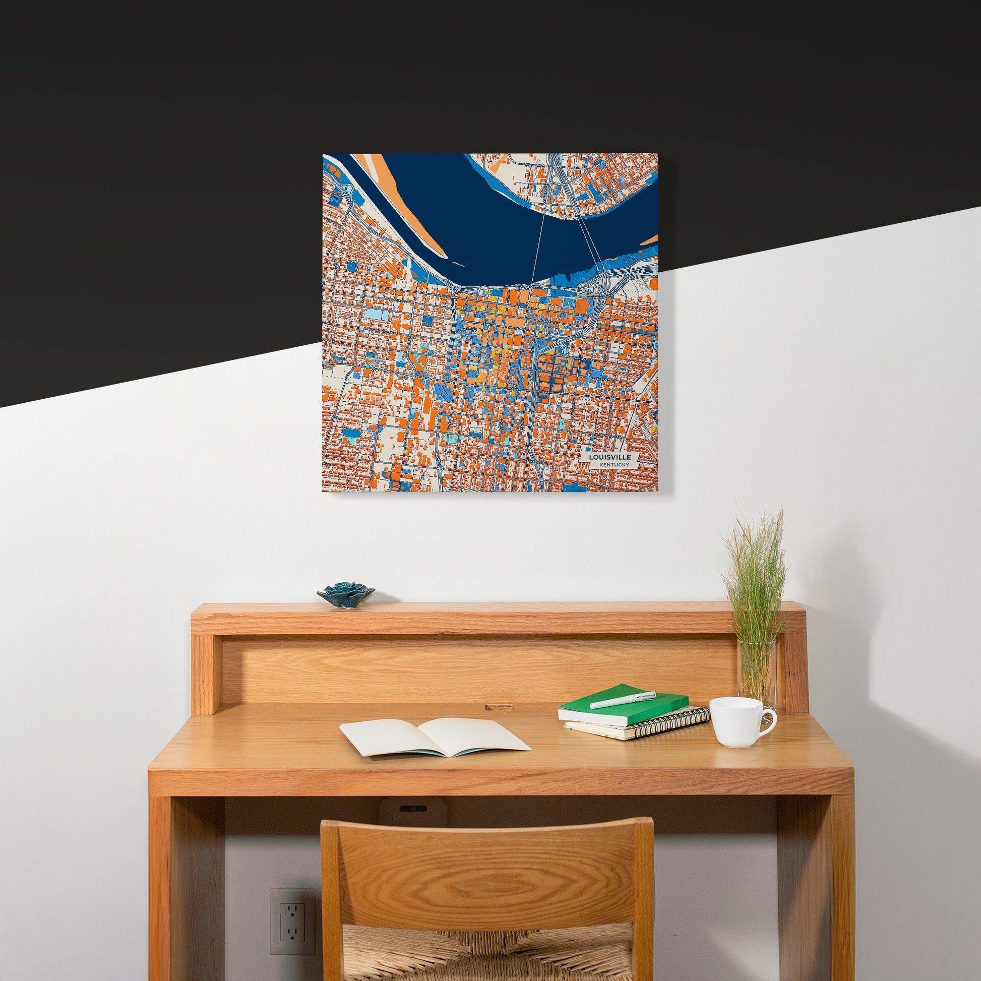 Louisville Kentucky Colorful City Map Canvas Print Scene