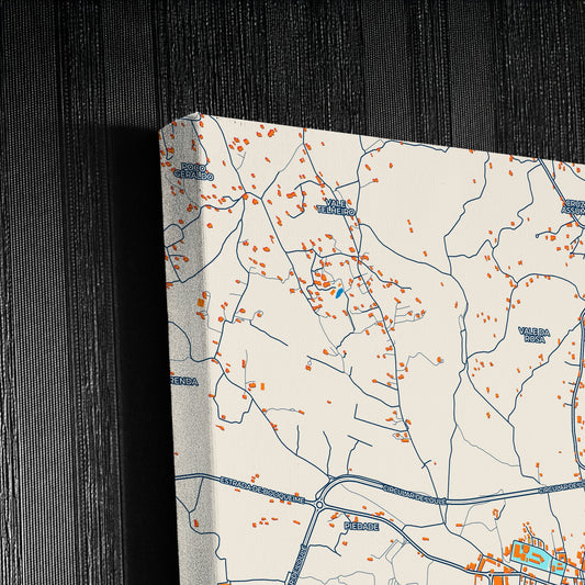 Loulé Portugal Colorful City Map Canvas Print Detail