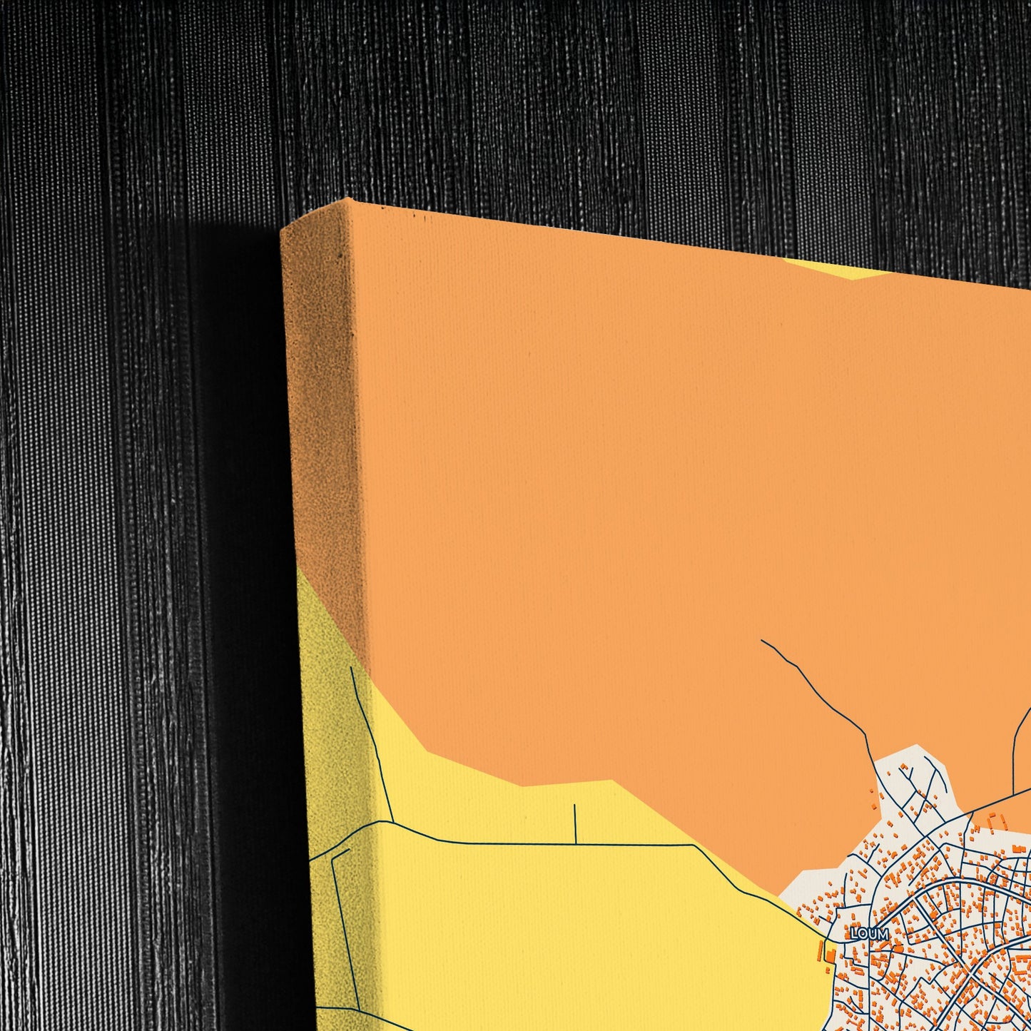 Loum Cameroon Colorful City Map Canvas Print Detail