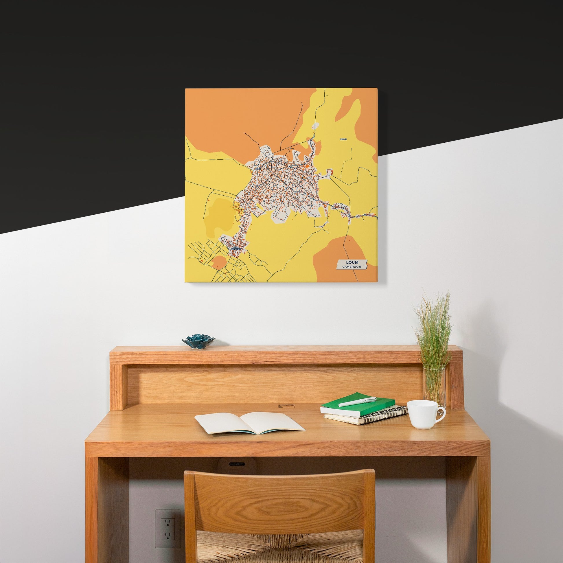 Loum Cameroon Colorful City Map Canvas Print Scene