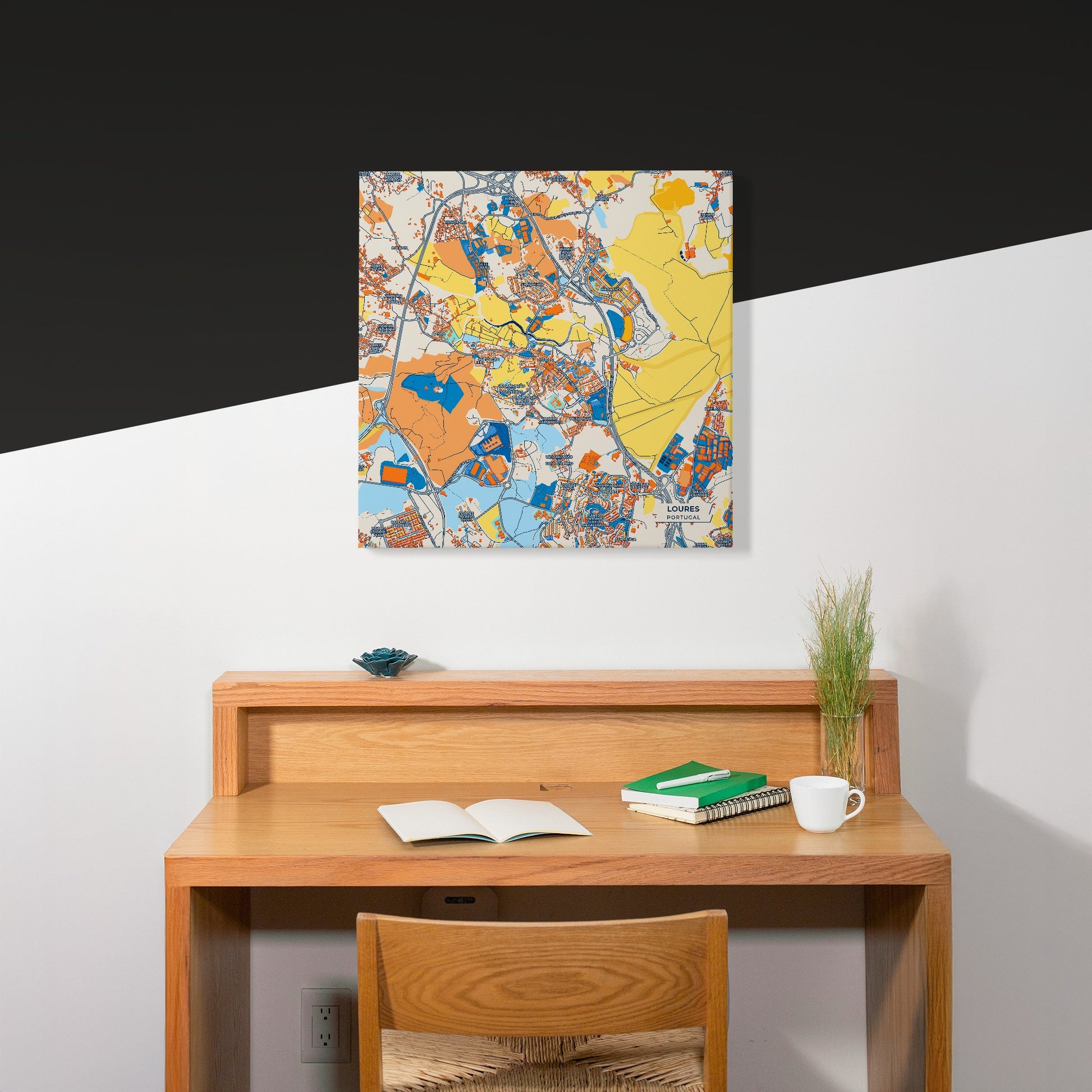 Loures Portugal Colorful City Map Canvas Print Scene