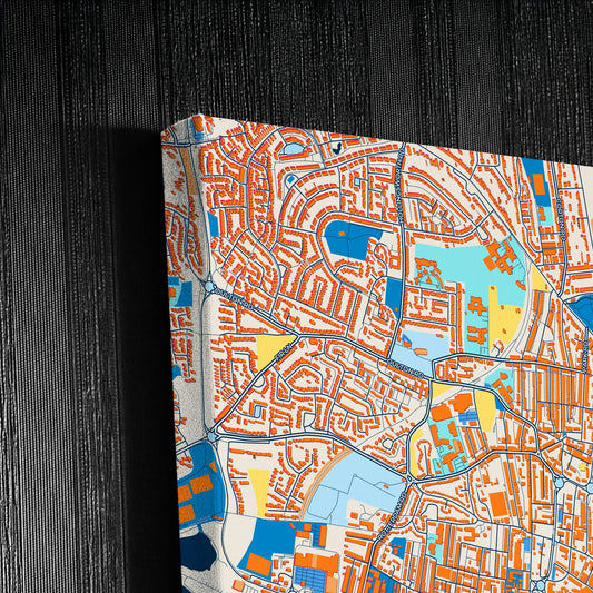 Lowestoft England Colorful City Map Canvas Print Detail