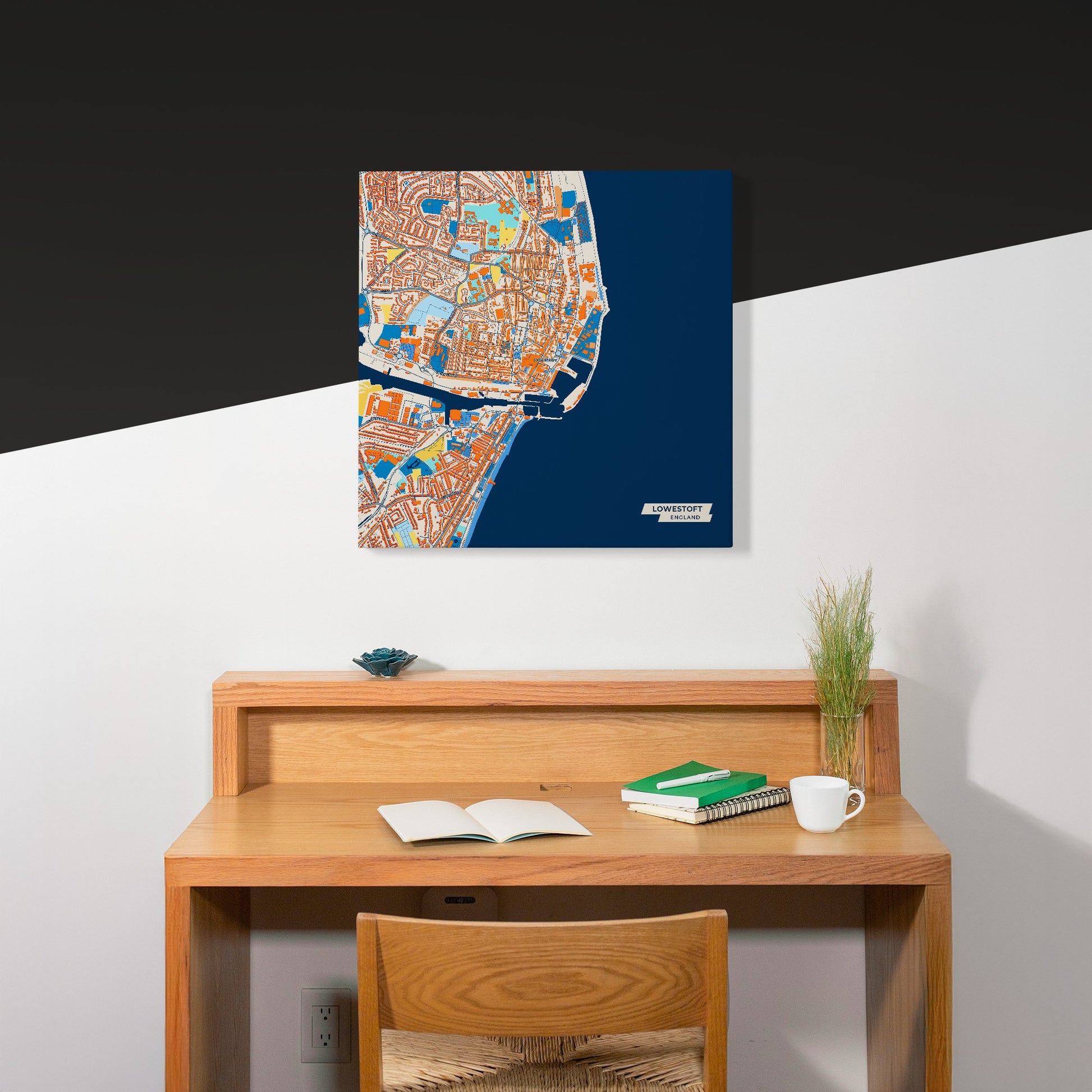 Lowestoft England Colorful City Map Canvas Print Scene