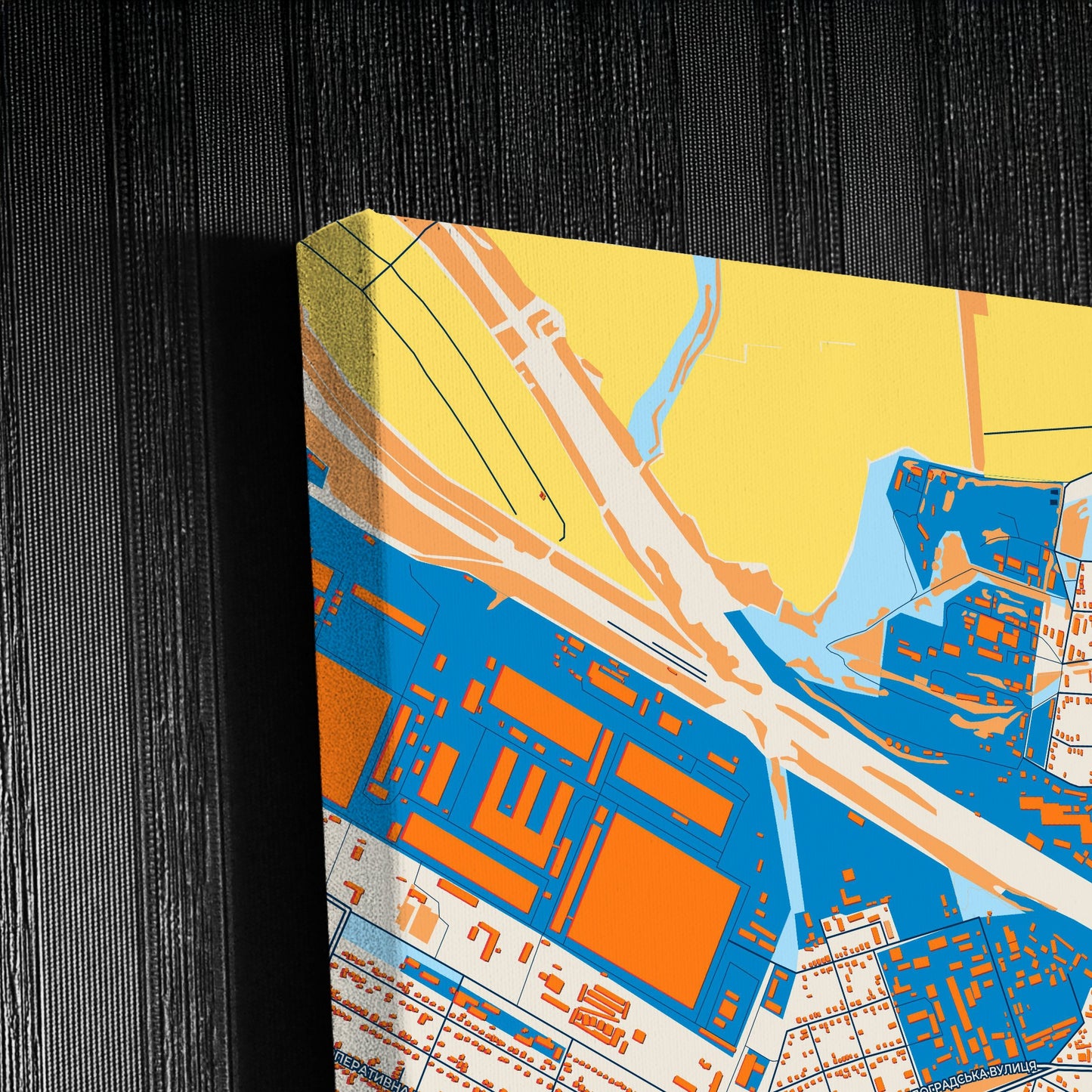 Лозова Ukraine Colorful City Map Canvas Print Detail