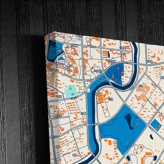 Lu An China Colorful City Map Canvas Print Detail