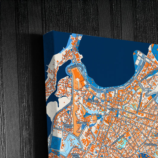 Luanda Angola Colorful City Map Canvas Print Detail