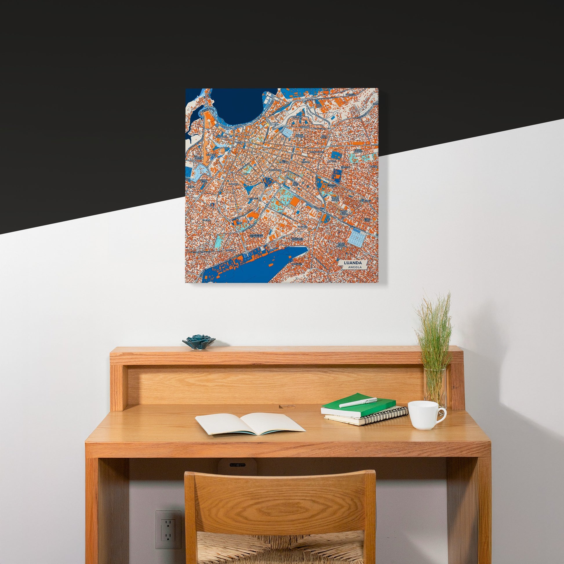 Luanda Angola Colorful City Map Canvas Print Scene