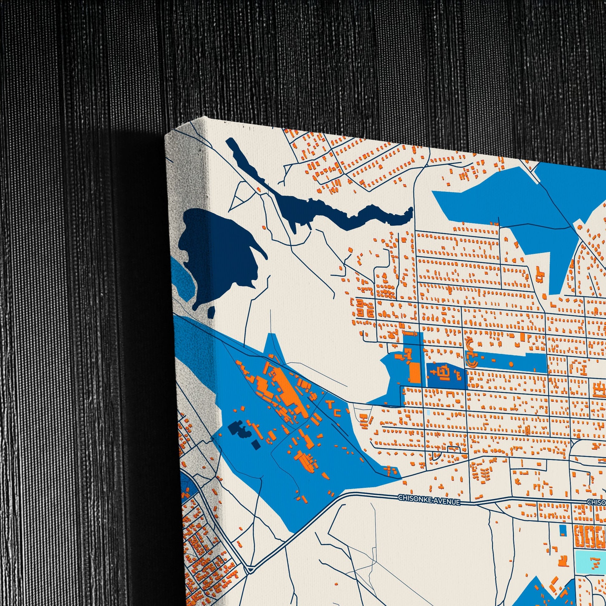 Luanshya Zambia Colorful City Map Canvas Print Detail