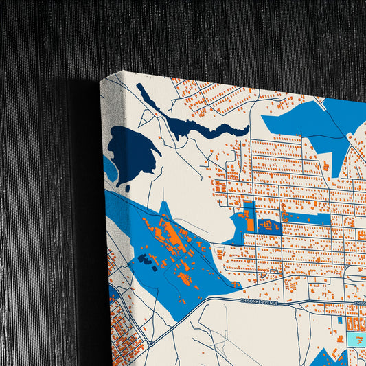 Luanshya Zambia Colorful City Map Canvas Print Detail