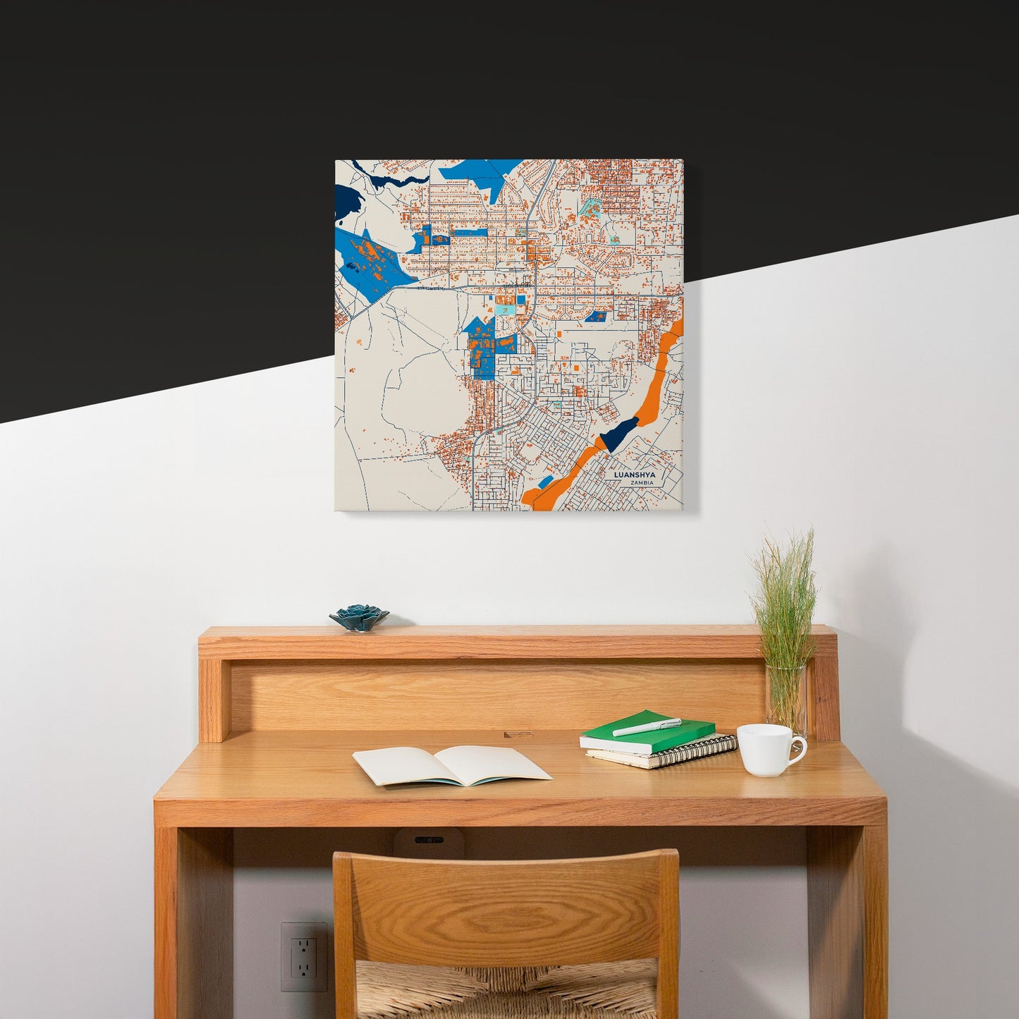 Luanshya Zambia Colorful City Map Canvas Print Scene