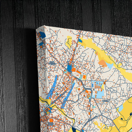Lubango Angola Colorful City Map Canvas Print Detail