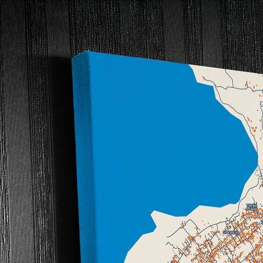 Lubuklinggau Indonesia Colorful City Map Canvas Print Detail