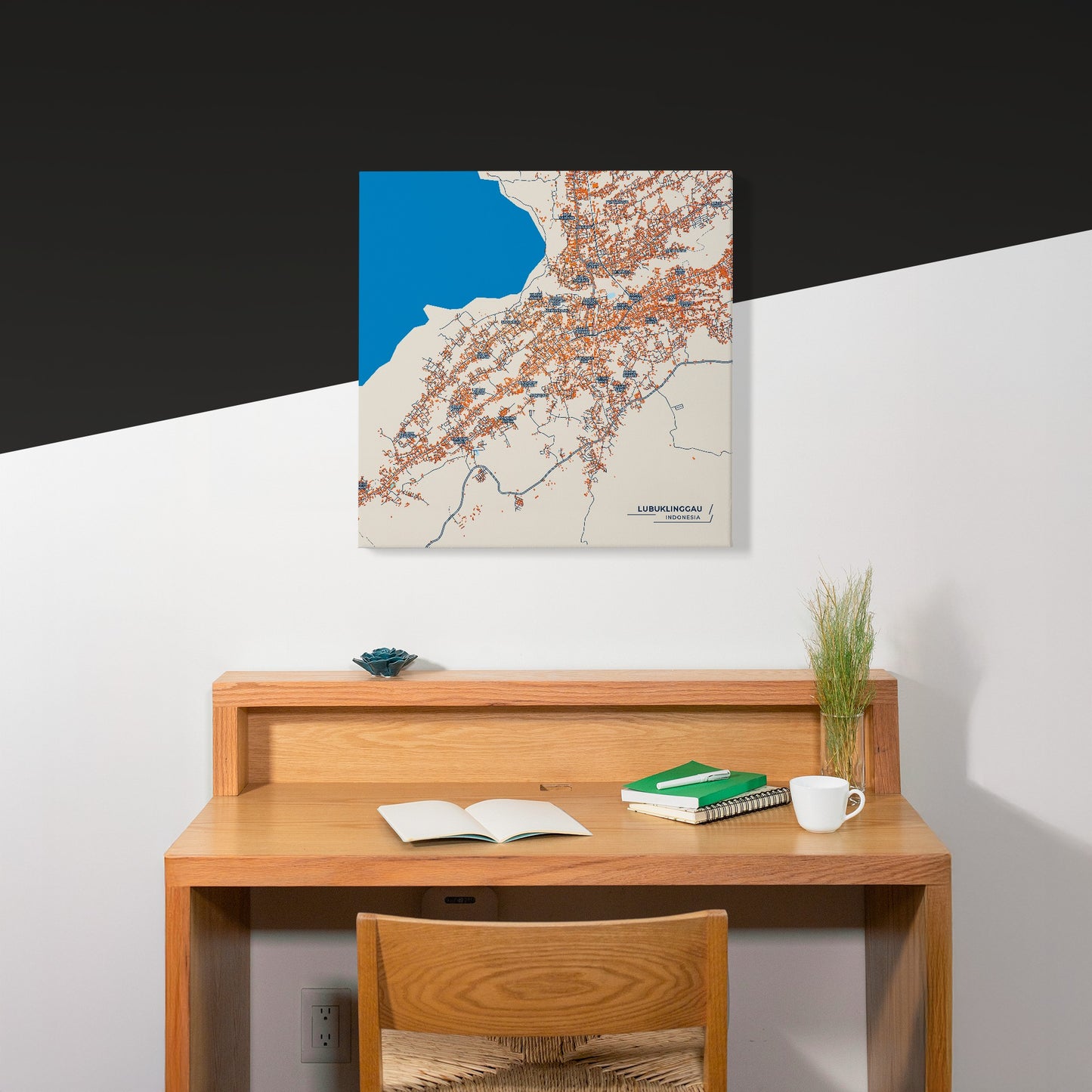 Lubuklinggau Indonesia Colorful City Map Canvas Print Scene