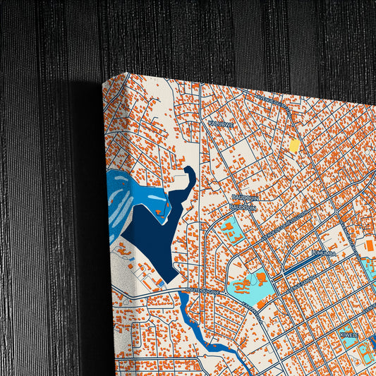 Lubumbashi Dr Congo Colorful City Map Canvas Print Detail