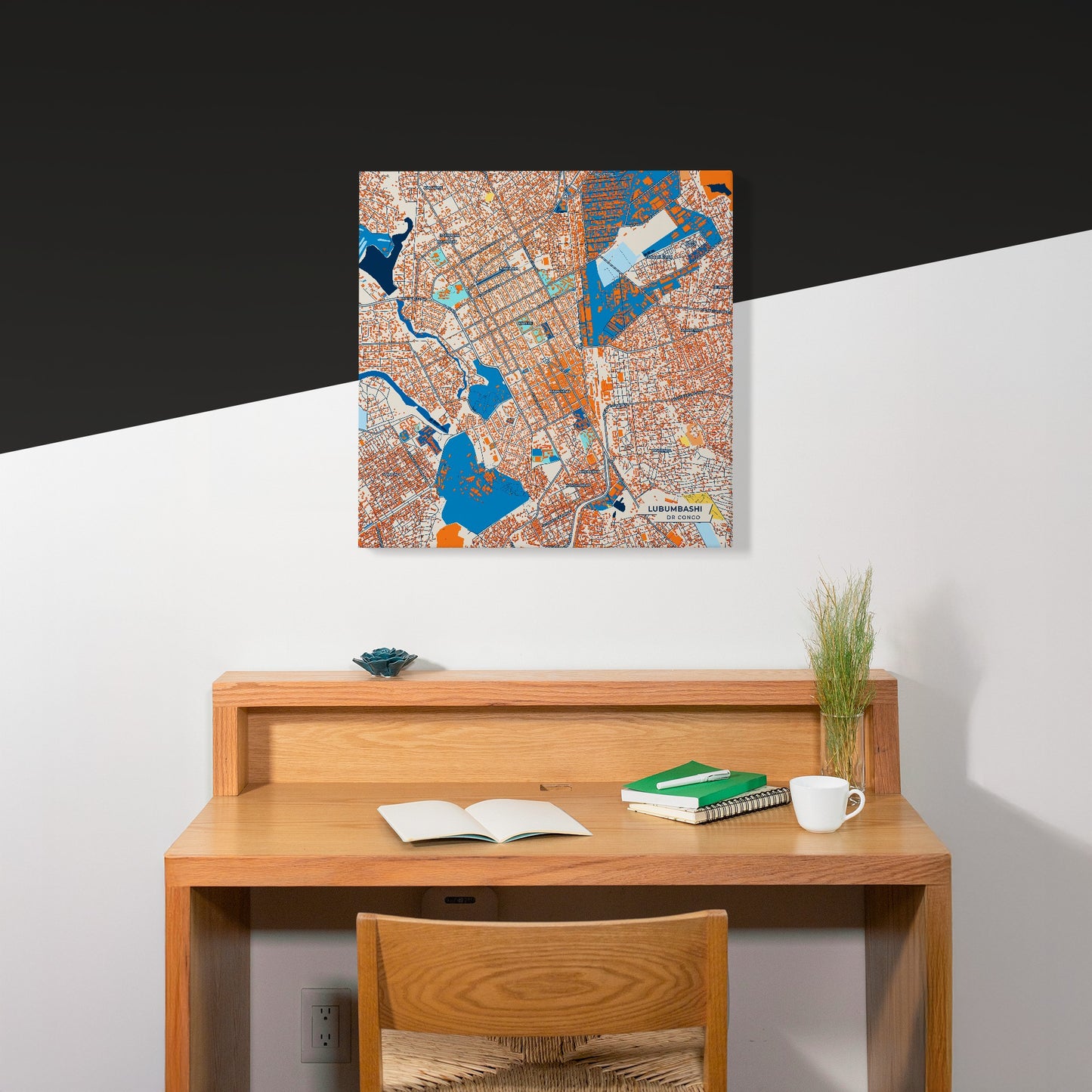 Lubumbashi Dr Congo Colorful City Map Canvas Print Scene