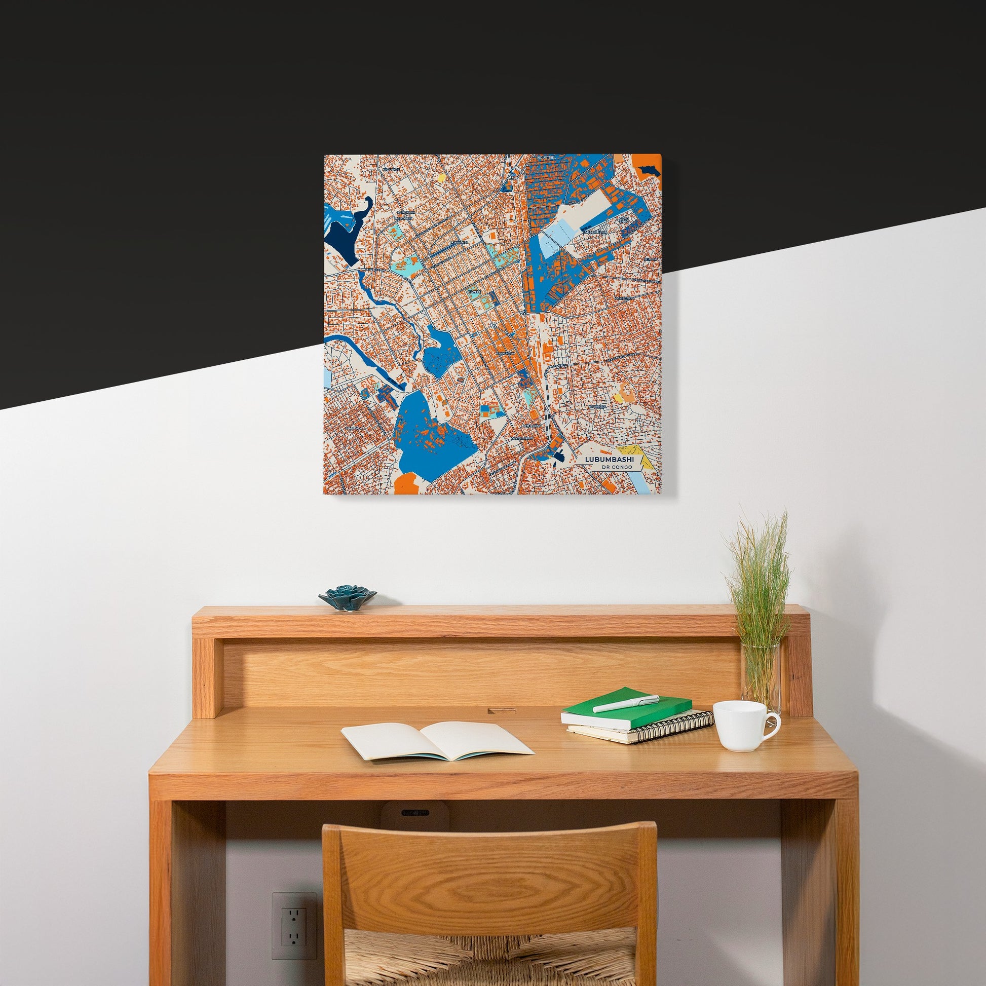 Lubumbashi Dr Congo Colorful City Map Canvas Print Scene