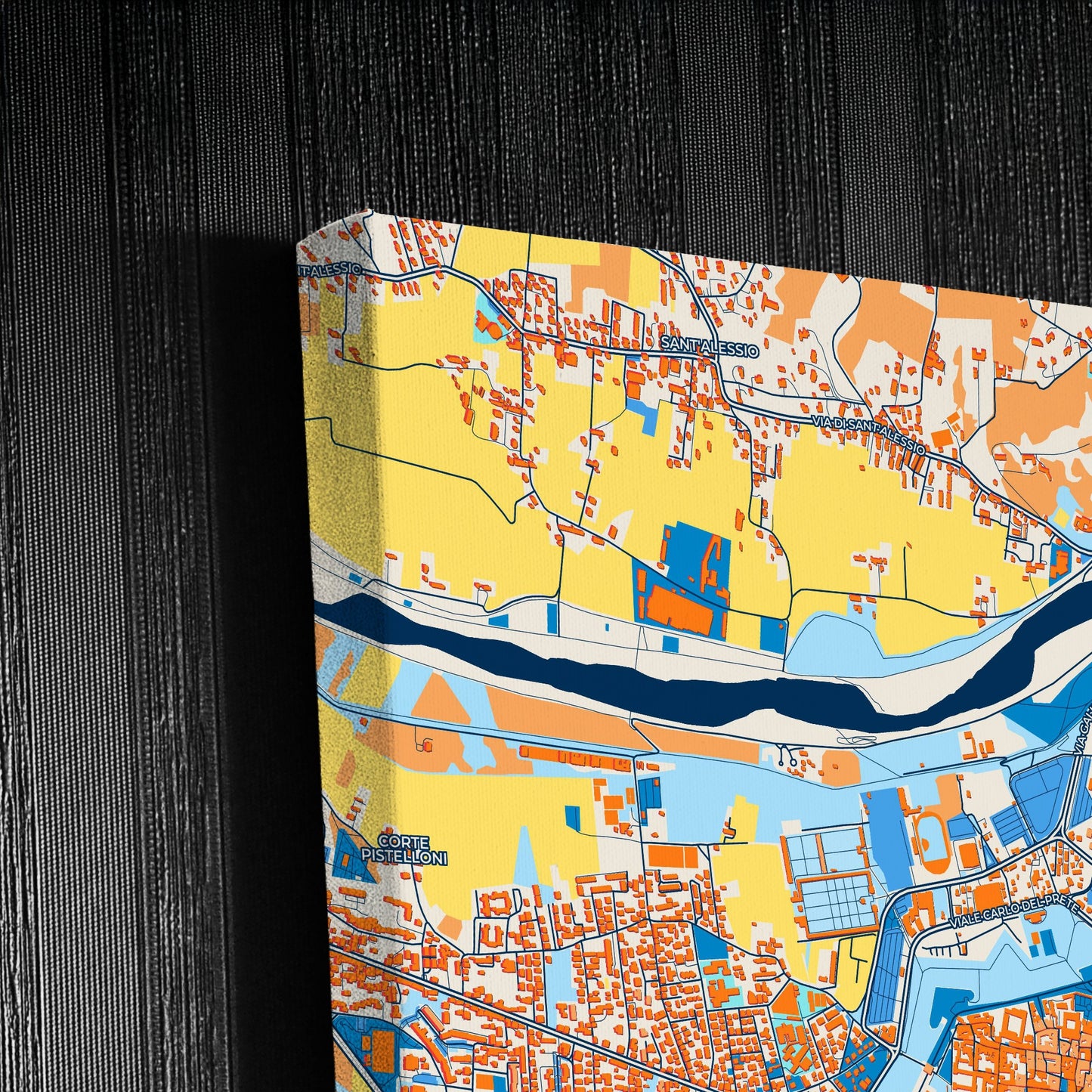 Lucca Italy Colorful City Map Canvas Print Detail