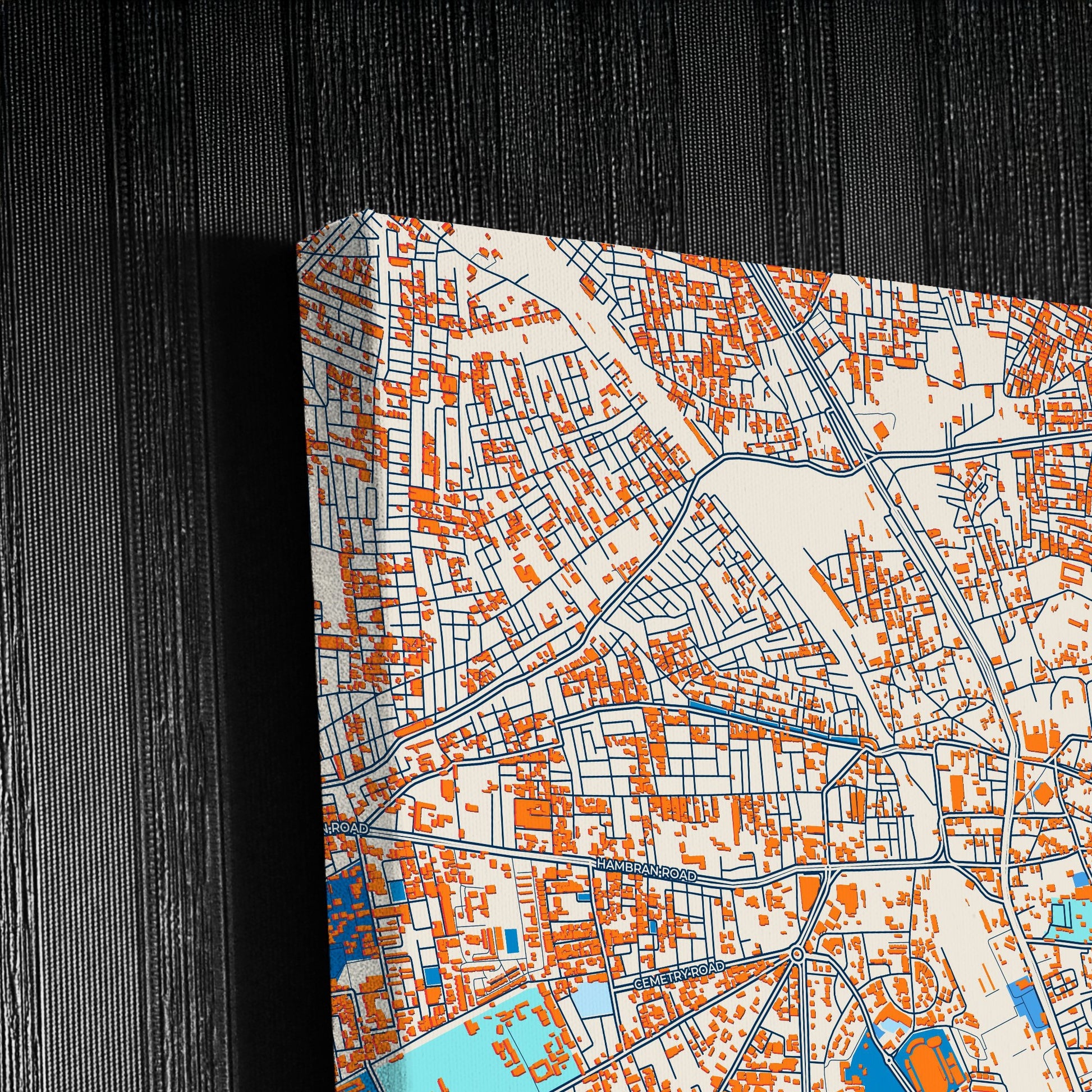 Ludhiana India Colorful City Map Canvas Print Detail