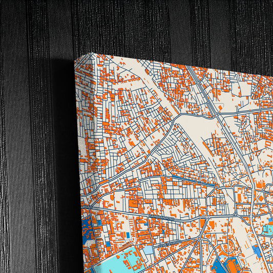 Ludhiana India Colorful City Map Canvas Print Detail