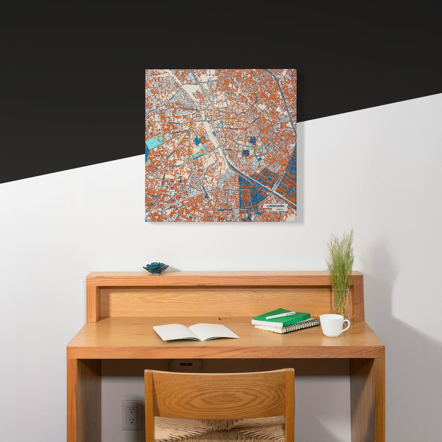 Ludhiana India Colorful City Map Canvas Print Scene